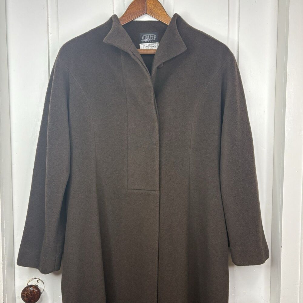 Vintage Yeohlee Bergdorf Goodman 100% Cashmere Maxi Coat Brown Medium